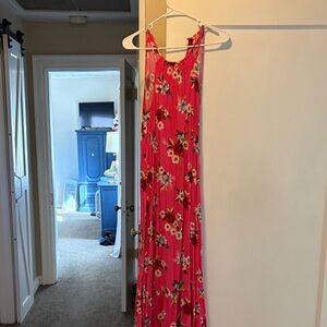 LOFT Floral Pink Maxi Dress